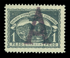 COLOMBIA 1921 AIRMAIL - SCADTA - Germany A handstamp 1p gray Sc# CLA8 mint MNH