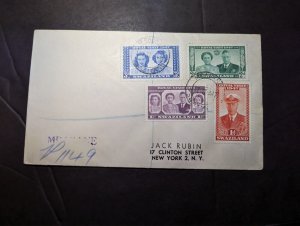 1947 British Swaziland Cover Mbabane to New York NY USA Jack Rubin