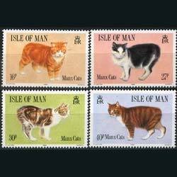 ISLE OF MAN 1989 - Scott# 380-3 Manx Cats Set of 4 NH gum fault