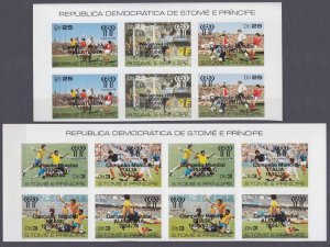 1978 Sao Tome and Principe 551b-54bVB,55b-57bstripx2 1978 FIFA Overprint 70,00 €