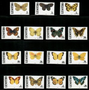 Lesotho 1992 - Butterflies - Set of 15 Stamps Reprint - Scott #827-40a - MNH