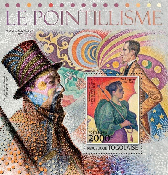 TOGO - 2013 - Pointillism - Perf Souv Sheet - Mint Never Hinged