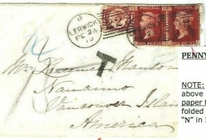 GB SCOTS ISLANDS *Lerwick* Cover TAXE Vancouver Island 1879 Transatlantic EP372