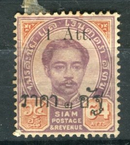 THAILAND; 1894 Small Roman 'Atts' surcharge mint hinged 1/64a.  