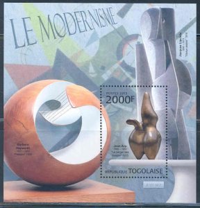 TOGO 2013 MODERN ART JEAN ARP BARABARA HEPWORTH   SOUVENIR SHEET MINT NH