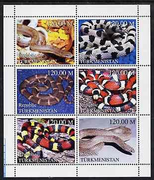 TURKMENISTAN SHEET REPTILS SNAKES