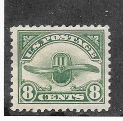 US # C4 8c Propeller & Radiator green  (MLH) $17.50