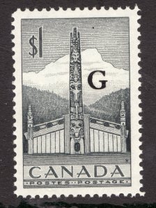 1951 canada #O32 - $1 - G Ovpt - Haida Longhouse Totem Pole - MNH cv$18