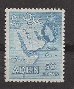 Aden # 53b  Map 50c  Perf. 12     (1) Mint NH