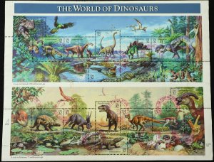 U.S. Used #3136 32c Dinosaurs Sheet of 15. CDS Cancel. Scarce!