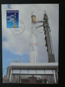 space in Europe Ariane rocket maximum card Switzerland 1979