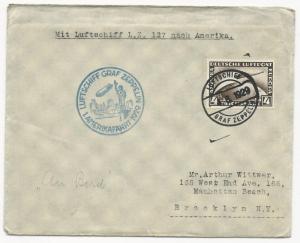 Germany Scot #C37 on Luftschiff Graf Zeppelin Cover August 4, 1929 to USA