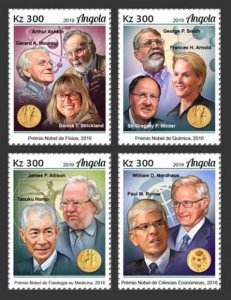 Angola - 2019 Nobel Prize Winners - Set of 4 Stamps - ANG190104a