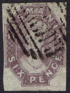 TASMANIA 1860 QV CHALON 6D IMPERF USED 