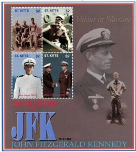 Saint Kitts 2003 - JFK - Sheet of 4 Stamps - Scott #553 - MNH