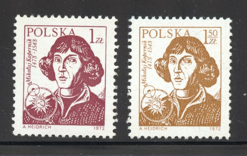 Poland Scott 1944-45 MNHOG - 1972 Nicolaus Copernicus - SCV $0.50