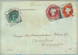 BK0876  - GB - POSTAL HISTORY -  STATIONERY COVER  to CANADA with ADDED FRANKING