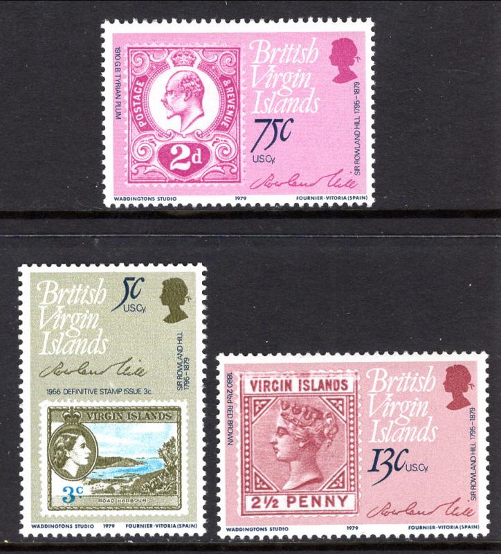 British Virgin Islands 360-362 Stamp on Stamp MNH VF