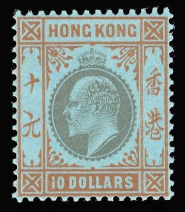 Hong Kong 1903 KEVII $10 slate & orange/blue superb MNH. SG 76. Sc 85.