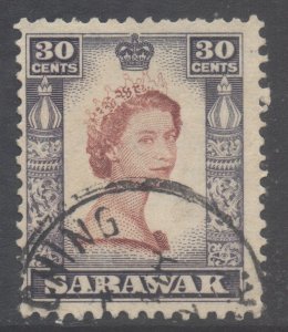 Sarawak Scott 207 - SG198, 1955 Elizabeth II 30c used