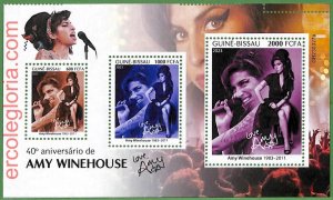 B1470 - GUINE-BISSAU - ERROR MISPERF Stamp Sheet - 2023 - Amy Winehouse, Music-