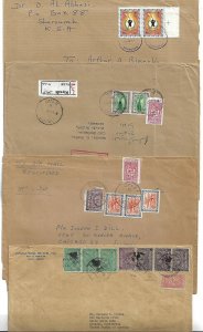 SAUDI ARABIA 1950 80s COLLECTION OF 10 LARGE AIR MAIL COVER W/ HIGH VALUES FROM