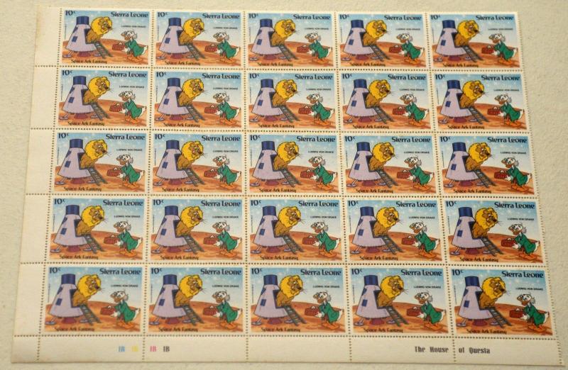 6 Sierra Leone DISNEY Space Ark Fantasy Topical Stamps Postage Blocks MINT NH