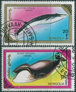 Mongolia 1990 SG2113-2119 Whales (2) CTO