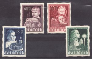 1949 Austria - Sc# B260-63 (semi postal) - Child Welfare, Holidays. MH Cv$60