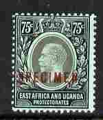 Kenya, Uganda & Tanganyika 1912-21 KG5 MCA 75c overprinte...