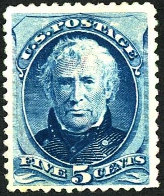 #179 – 1875 5c Zachary Taylor, blue. Used. XF.