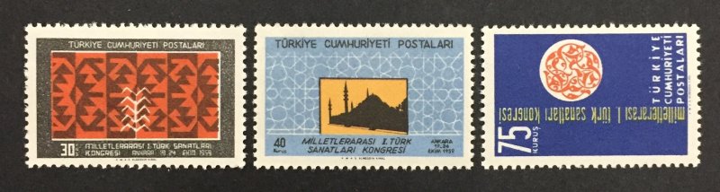 Turkey 1959 #1469-71, Turkish Artist Congress, MNH.