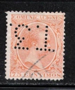 SPAIN Scott # 267 Used - With T.3. Perfin