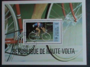 UPPER VOLTA-1980- SUMMER OLYMPIC GAMES- BIKE RACING - CTO S/S VERY FINE