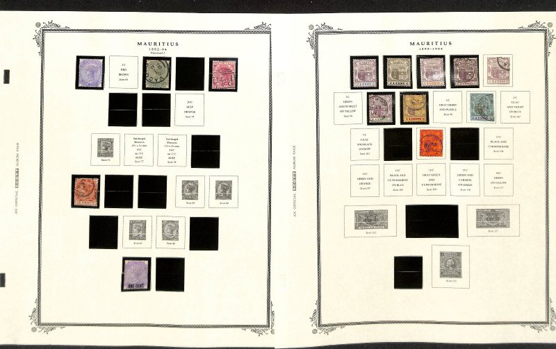 Mauritius Stamp Collection on 18 Scott Specialty Pages, 1847-1967 (BA)