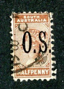 1896 South Australia  Sc #O-67 used cv.$5.75 ( 9306 BCXX5 )