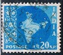 India 311, 20np Map of India, w/mk 324 used, VF