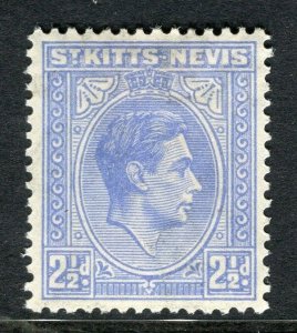 ST. KITTS - NEVIS; 1938 early GVI issue fine Mint hinged 2.5d. value