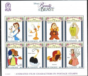 Saint Vincent and the Grenadines. 1992. Small sheet 2153-60. Disney, cartoons...