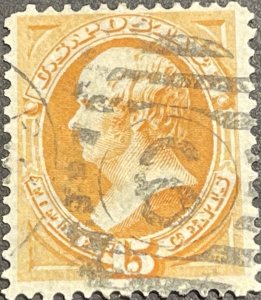 U.S. # 152-USED---SINGLE---BRIGHT ORANGE---1870