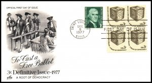 US 1584 Ballot Box Block of Four Artcraft U/A FDC