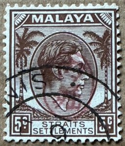 MALAYA PENANG Japanese Occupation Itchiburi Seal opt Straits KGVI 5c Used SG#J72