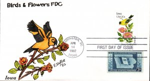 #1967 Iowa Birds - Flowers Combo Slyter FDC