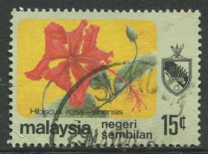 STAMP STATION PERTH Negri Sembilan #96 Flower Type & State Crest Used 1979