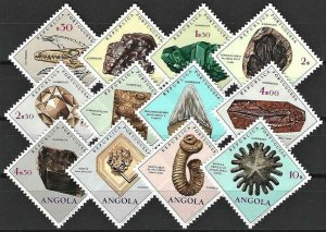 1970 Angola Beautiful Minerals and Fossils, compl. set VF/MNH! LOOK!