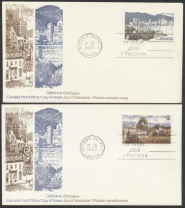 1972 #600-601 Landscape Definitives FDCs Canada Post Cachets