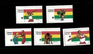 Ghana 1988 - Summer Olympics - Set of 5 Stamps - Scott #1058-62 - MNH