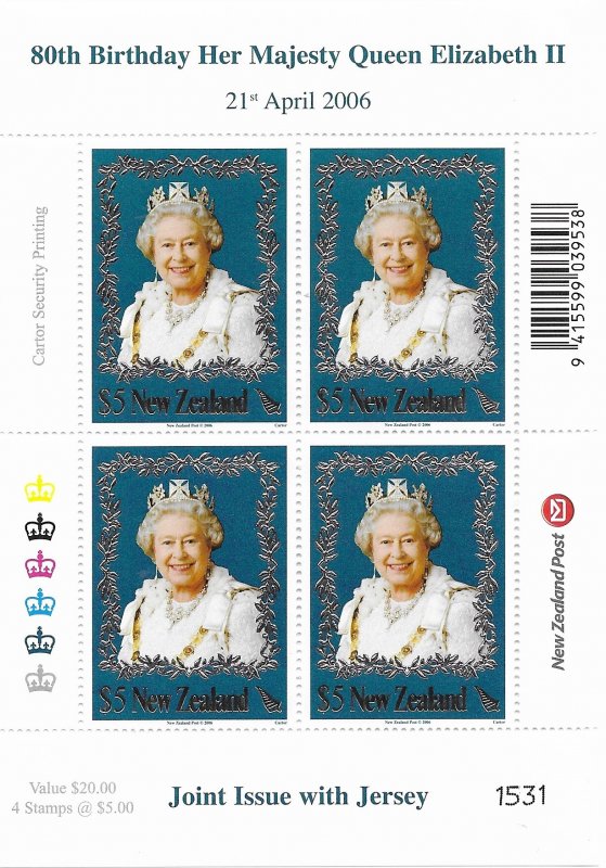 New Zealand 2068 2006  sheet  4  VF  Mint NH