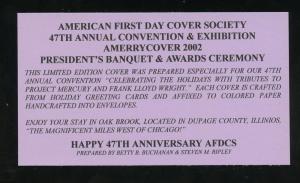 Celebrate the Holidays SMR Event Cachet AMERICOVER 2002