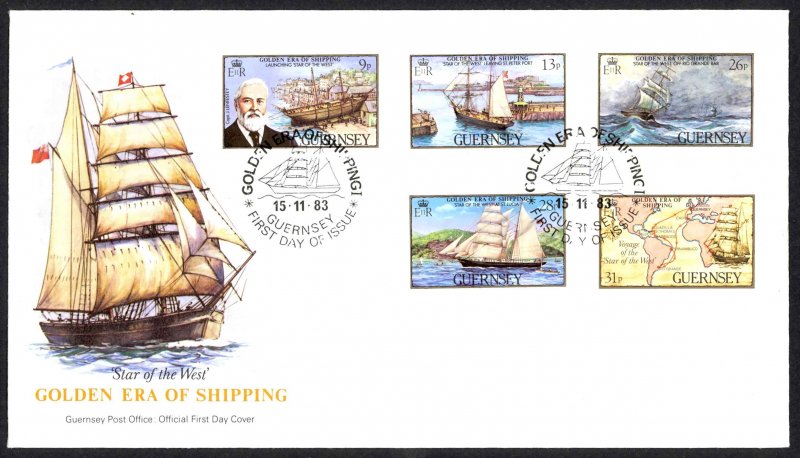 Guernsey Sc# 269-273 FDC 1983 11.15 Golden Era of Shipping